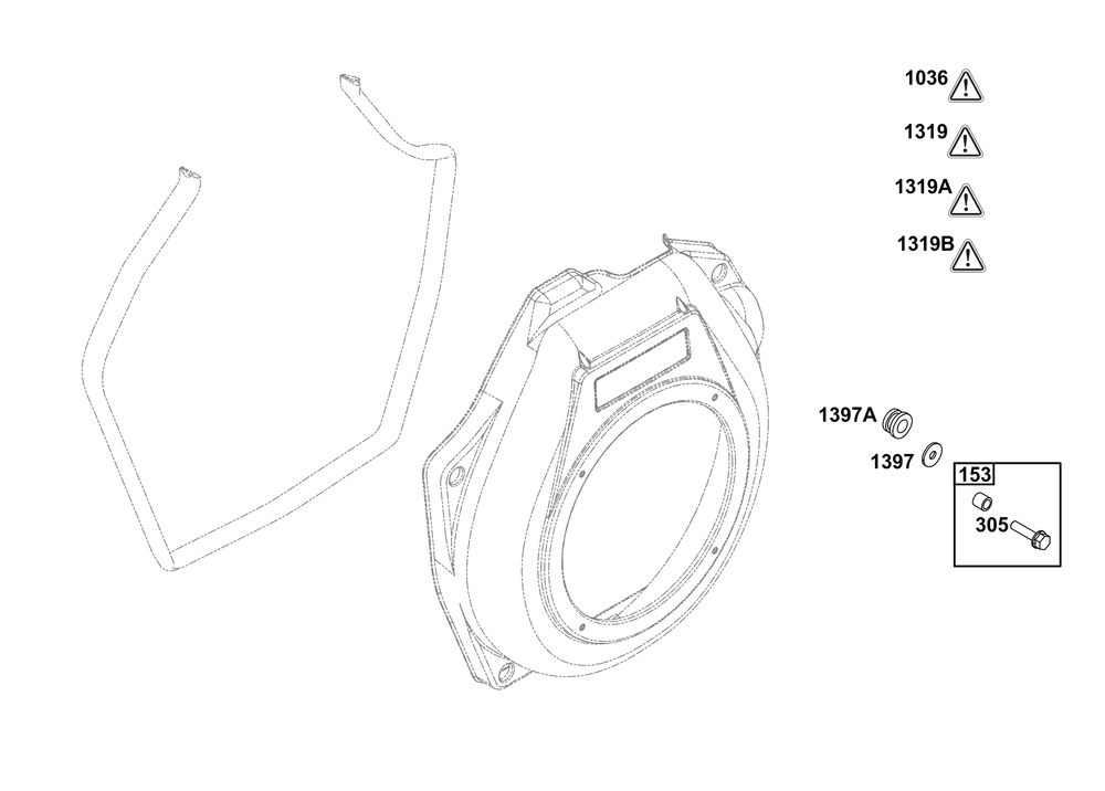 Blower Housing Group Diagram and Parts List for 261D02-0004-01 200000 - 399999 Briggs and Stratton Engine